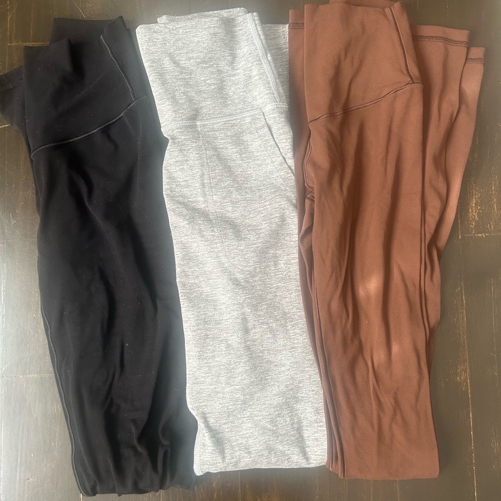 OFFLINE by Aerie Black, Gray, and Brown Leggings Trio XS & XXS